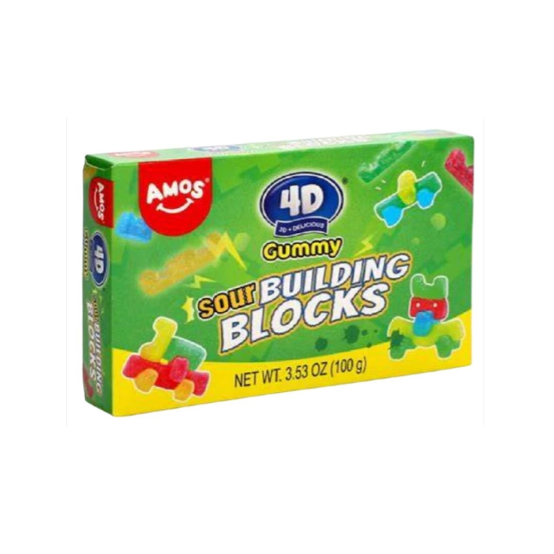 Amos 4D Sour Gummy Blocks Theatre Box 100g